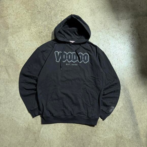 Black Voodoo Doughnuts Embroidered Logo Hoodie - Picture 5 of 8